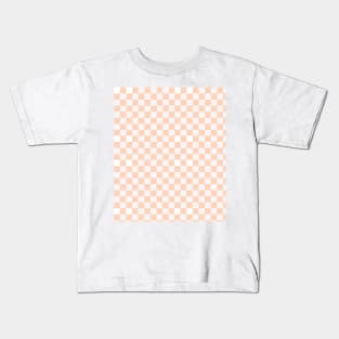 Peach Checkerboard pattern Kids T-Shirt